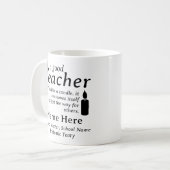 A Good Teacher Is Like a Candle Personalized Name Koffiemok (Voorkant links)