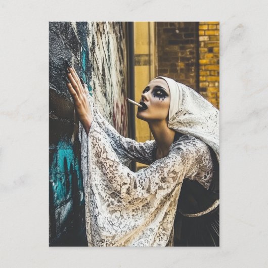 A Goth Nun Briefkaart (Voorkant)