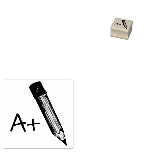 A+ graad #2 Potcil School leraar huiswerk Stempel (Gestempeld)