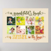 A Grandchilds Laugh Quote 8 Photo Collage Almond Poster (Voorkant)