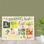 A Grandchilds Laugh Quote - Aangepaste foto Canvas Afdruk<br><div class="desc">Aantrekkelijke fotodoek waar grootouders van zullen houden. Het ontwerp bevat 8 van je favoriete foto's die in een rasterformaat zijn geordend en voorzien zijn van een mooi citaat van kleinkinderen, gekarteld in een rustige kalligrafie met liefdesharten. De foto's worden getoond in vierkanten, zodat kunt u vierkante instagram afbeeldingen uploaden en...</div>