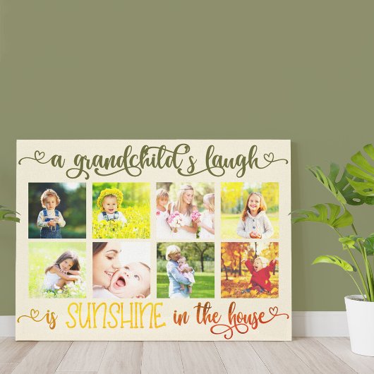 A Grandchilds Laugh Quote - Aangepaste foto Canvas Afdruk