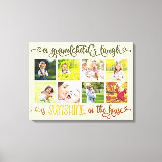 A Grandchilds Laugh Quote - Aangepaste foto Canvas Afdruk (Voorkant)