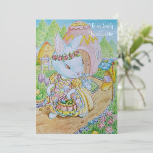 A GRANDDAUGHTER'S PERSONALIZED EASTER CARD  FEESTDAGENKAART (Staand voorkant)