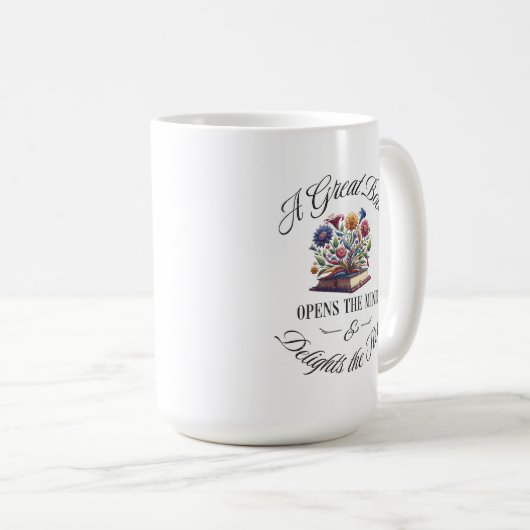 A Great Book Delights Floral  Koffiemok (Voorkant rechts)