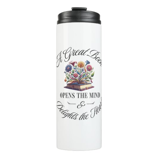 A Great Book Delights Floral  Thermosbeker (Voorkant)