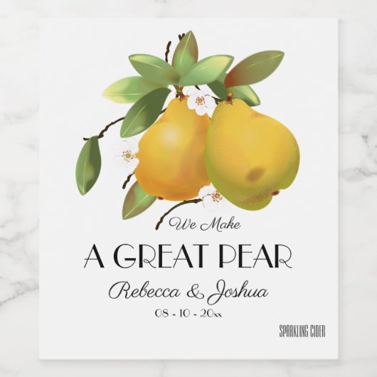 A Great Pear Wedding Favor Wijn Etiket (Enkel label)