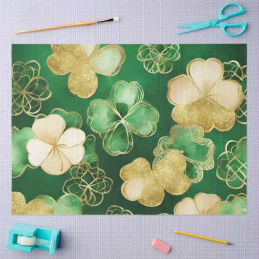 A Green and Gold St Patrick's Series Design #8 Tissuepapier (Craft)