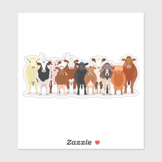 a group of cow sticker (Vel)