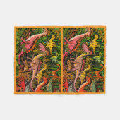 A Group of Dinosaurs in the Forest on a  Fleece Deken (Voorkant (Horizontaal))
