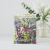 A grungy face verbs mixed media collage briefkaart (Staand voorkant)