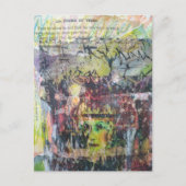 A grungy face verbs mixed media collage briefkaart (Voorkant)