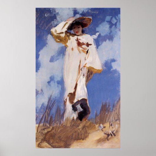 A Gust of Wind by John Singer Sargent Poster (Voorkant)