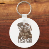 A Guy Like Me Is Hard To Find Bigfoot Usa American Sleutelhanger (Voorkant)