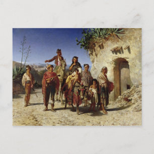 A Gypsy Family on the Road, c.1861 Briefkaart