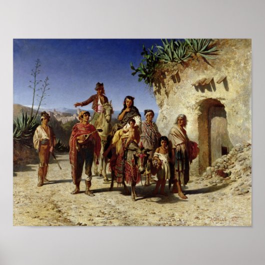 A Gypsy Family on the Road, c.1861 Poster (Voorkant)