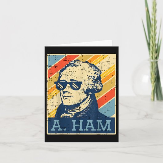A Ham Alexander Hamilton Retro Grappig Gezegde Man Kaart (Voorkant)
