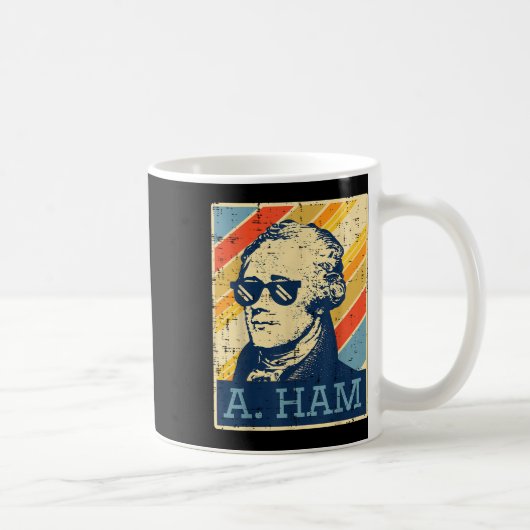 A Ham Alexander Hamilton Retro Grappig Gezegde Man Koffiemok (Rechts)