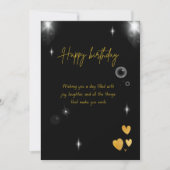 A happy birthday card suitable in black and gold feestdagenkaart (Voorkant)