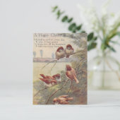 A HAPPY CHRISTMAS (seven nightingales on branch) Briefkaart (Staand voorkant)