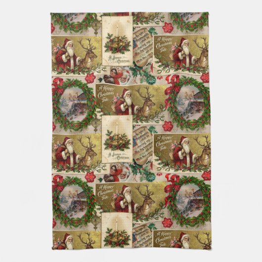 A Happy Christmas Tide Theedoek (Verticaal)