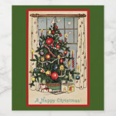A Happy Christmas Wijn Etiket (Enkel label)