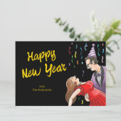 A happy dance for the New Year's party Feestdagenkaart (Staand voorkant)