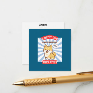 A Happy Dog Cute Dog Card Informatiekaartje