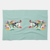 A Happy Dog eating an ice-cream Theedoek (Horizontaal)