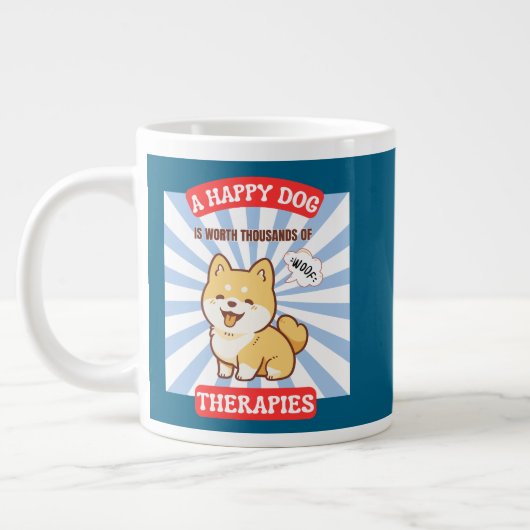 A Happy Dog Shiba cute dog Grote Koffiekop (Links)