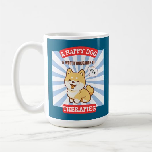 A Happy Dog Shiba cute dog Koffiemok (Links)