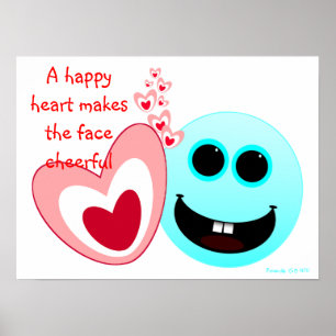 A Happy Heart - Proverbs 15:13 NIV Poster