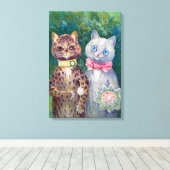 A Happy Pair | Louis Wain | Canvas Afdruk (Insitu (Houten vloer))