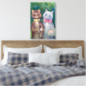 A Happy Pair | Louis Wain | Canvas Afdruk (Insitu (Slaapkamer))