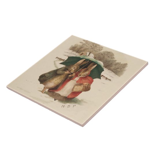 "A Happy Pair" van Beatrix Potter Tegeltje (Zijkant)