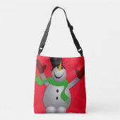 A Happy Snowman Crossbody Tas (Achterkant)