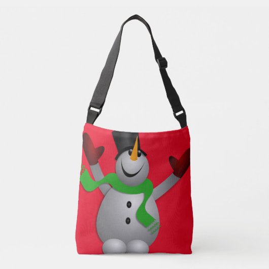 A Happy Snowman Crossbody Tas (Voorkant)