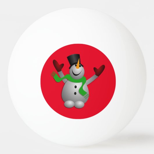 A Happy Snowman Pingpongbal (Achterkant)