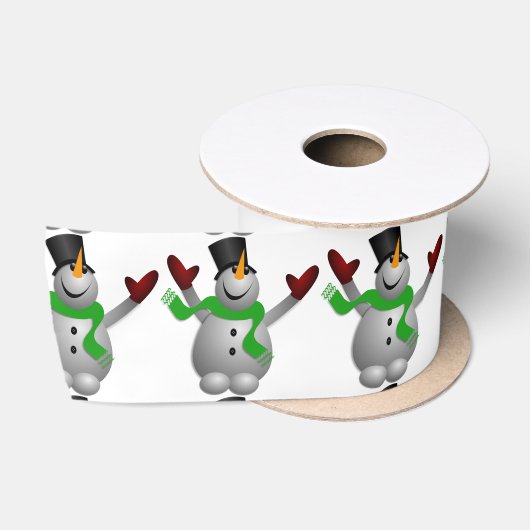 A Happy Snowman Satijnen Lint (Spoel)