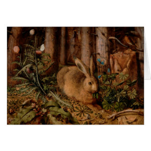 A Hare in Forest door Hans Hoffman -  kunst