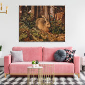 A Hare in the Forest (door Hans Hoffmann) Canvas Afdruk (Insitu (Woonkamer))