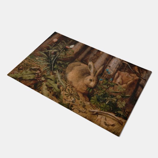 A Hare in the Forest (door Hans Hoffmann) Deurmat (Schuin)