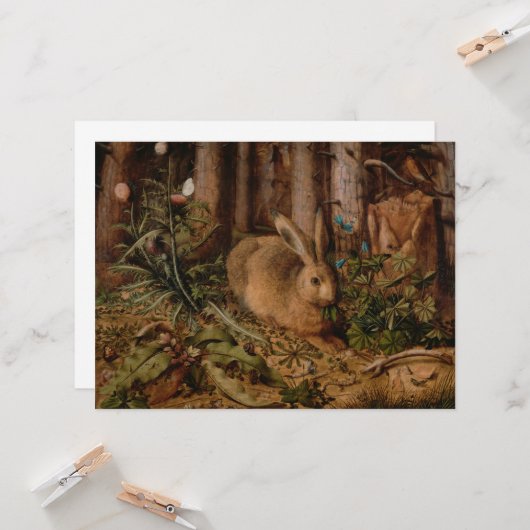 A Hare in the Forest (door Hans Hoffmann) Kaart (Voorkant / Achterkant in situ)