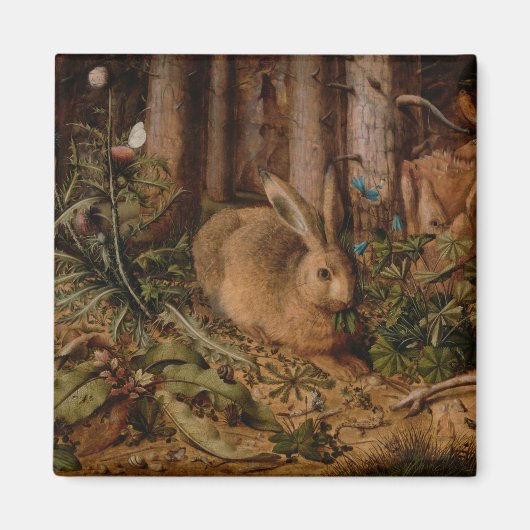A Hare in the Forest (door Hans Hoffmann) Magneet (Voorkant)