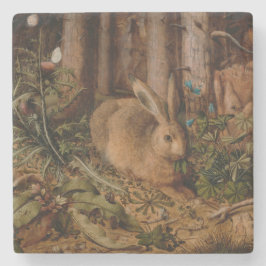 A Hare in the Forest (door Hans Hoffmann) Stenen Onderzetter
