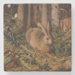 A Hare in the Forest (door Hans Hoffmann) Stenen Onderzetter