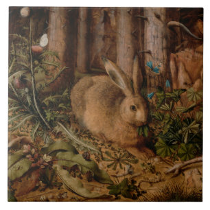 A Hare in the Forest (door Hans Hoffmann) Tegeltje