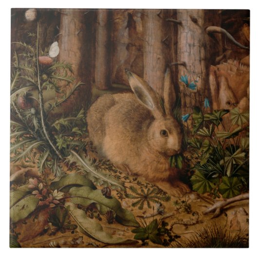 A Hare in the Forest (door Hans Hoffmann) Tegeltje (Voorkant)