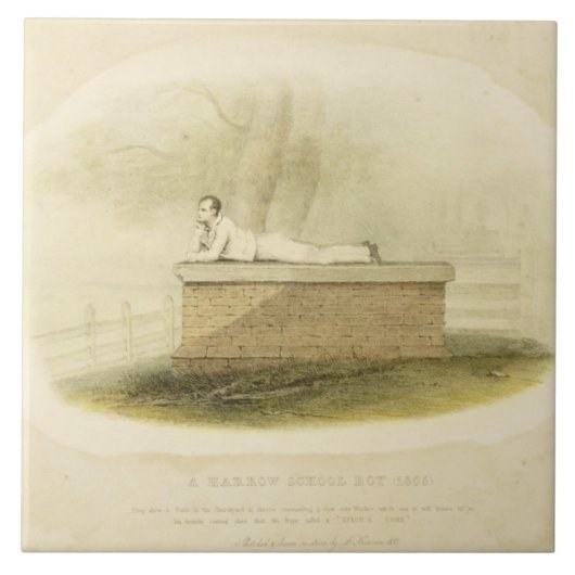 A Harrow School Boy (1805) - Lord Byron (1788-1824 Tegeltje (Voorkant)