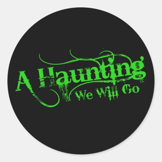 A Haunting We Will Go LLC Groene Logo Ronde Sticker (Voorkant)